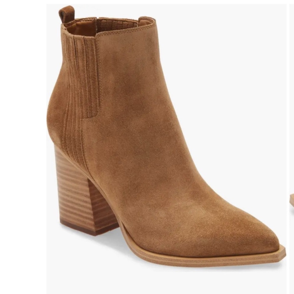 Marc Fisher Medium Natural Suede Ankle Booties